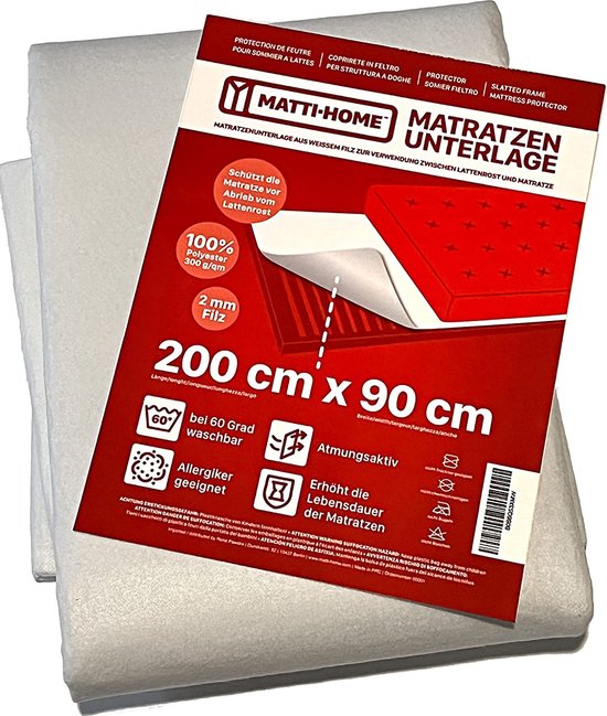 Matrasonderlegger / Mattress pad \ Mattress Protector Felt Protector Topper for Slatted Base Made in Germany High Quality