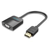 Vention HDMI Male naar Female VGA Adapter 0.15m Zwart (met audio en voedingsaansluiting)