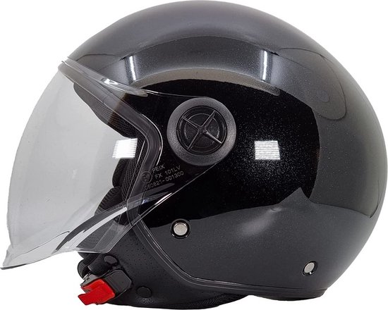 BHR 832 minimal | vespa helm | glans zwart | maat M | scooter, brommer en motor