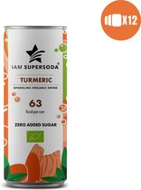 I am Supersoda Turmeric 12x0,25L - 100% biologische frisdrank - laag in suikers - laag in calorieën/kcal