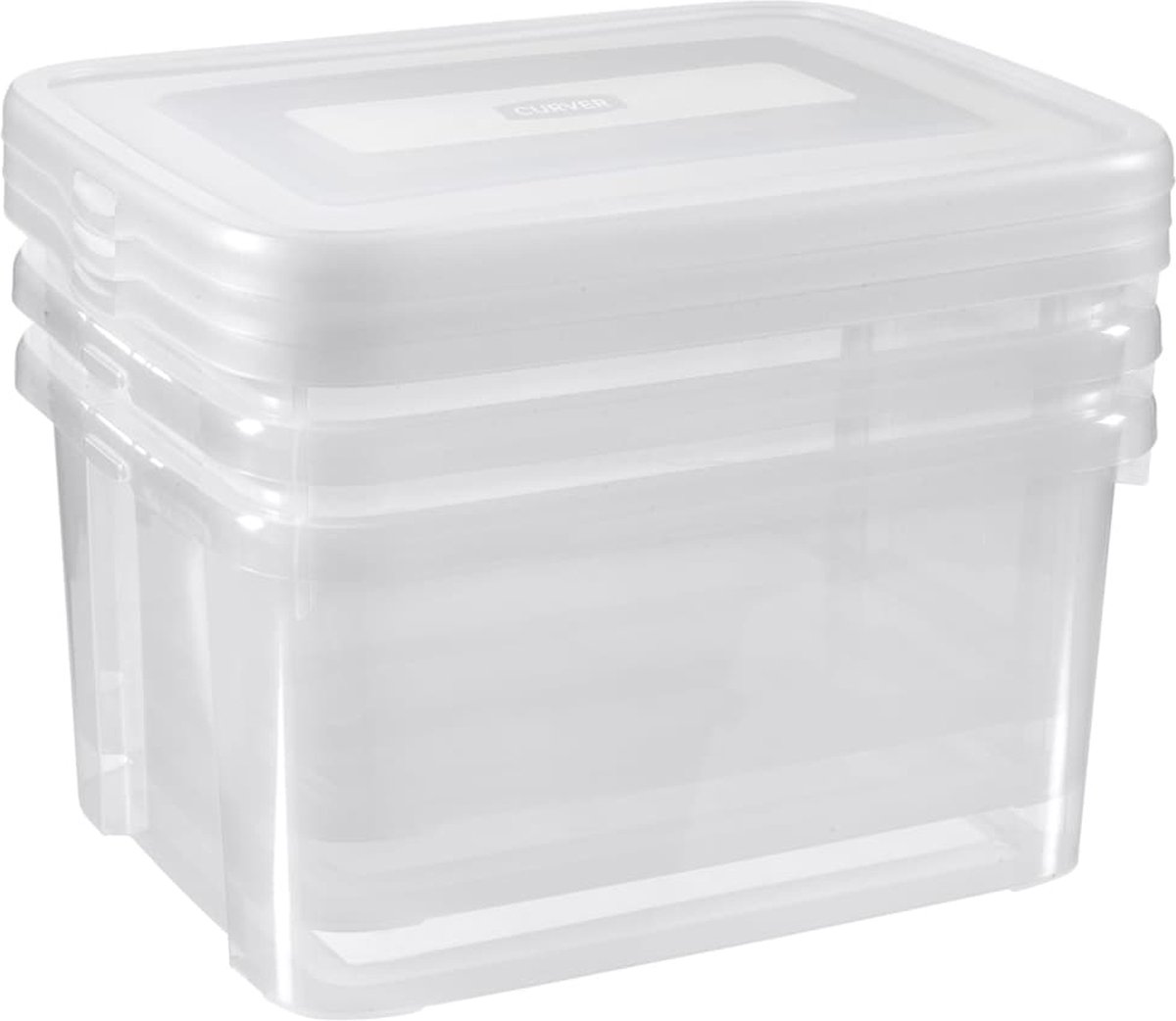 Curver handy opbergbox - 3x25 liter - 3 stuks - transparant afbeelding