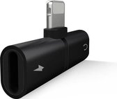 Audio Splitter Adapter (2 in 1) voor iPhone | Opladen & Audio Beluisteren | Lightning Splitter | Mini dubbele poorten voor hoofdtelefoon en audio | iPhone Compatibel | Zwart