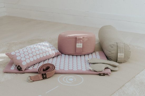 Meditatiekussen eco linnen oudroze rond - Pure - Yoga kussen van Pure — afbeelding 5