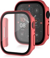 By Qubix Hard case 45mm - Rouge - Convient pour Apple Watch 45mm case - protecteur d'écran - Protection iWatch - Housse de protection