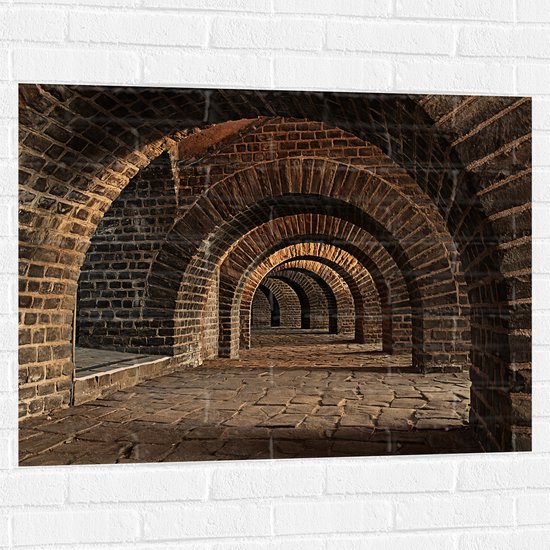 Muursticker - Tunnel met Bogen - 100x75 cm Foto op Muursticker