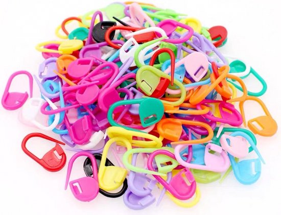 100 kunststof breimarkeerders - Steekmarkeerders in verschillende kleuren - Bijoux by Ive