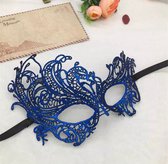 Akyol - Kant Masker blauw - Masker Voor Carnaval - Halloween Masker Half Gezicht - Venetië masker - masker voor bal - gala masker - masker van kant - masker vrouwen - bal - klassenfeest - Bal masker - Party Maskers -vrijgezellenfeest - dames