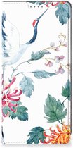 Wallet Bookcase Geschikt voor Samsung Galaxy A34 Telefoonhoesje Bird Flowers