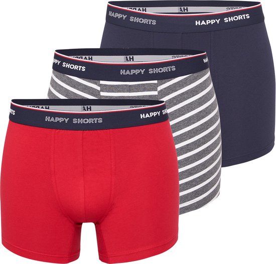 Happy Shorts 3-Pack Boxershorts Heren Maritim Gestreept - Maat L