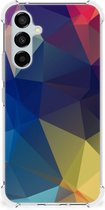 Telefoon Hoesje Geschikt voor Samsung Galaxy A54 Hoesje maken met transparante rand Polygon Dark