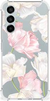 GSM Hoesje Geschikt voor Samsung Galaxy A54 Leuk TPU Back Cover met transparante rand Mooie Bloemen