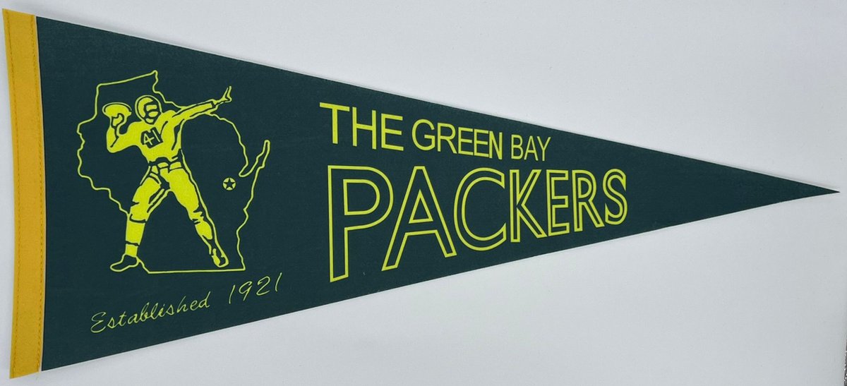 USArticlesEU - Green Bay Packers - Vintage logo - NFL - Vaantje - American Football - Sportvaantje - Pennant - Wimpel - Vlag - 31 x 72 cm
