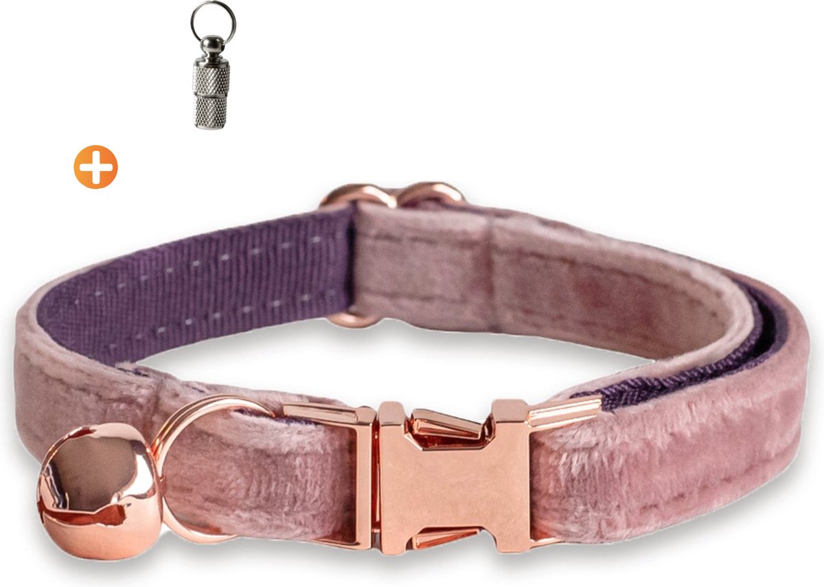 Bol.com ACE Pets Kattenhalsband met belletje – Halsband Kat & Kitten - Kittenhalsband & Kattenbandje - Kattenbelletje - Pluche v... aanbieding