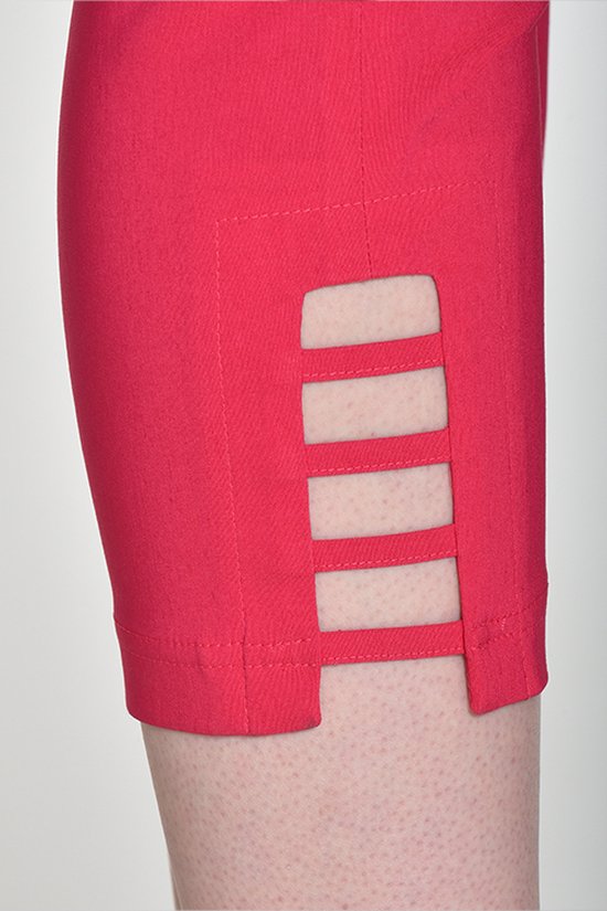 Robell Lena09 Pantalon Comfort Stretch 7/8 pour femme - Rouge - Taille 52
