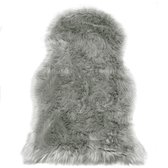 Tapis en Peau de Mouton Oslo - Imitation Fourrure - 60 x 90 cm - Gris - HOOMstyle