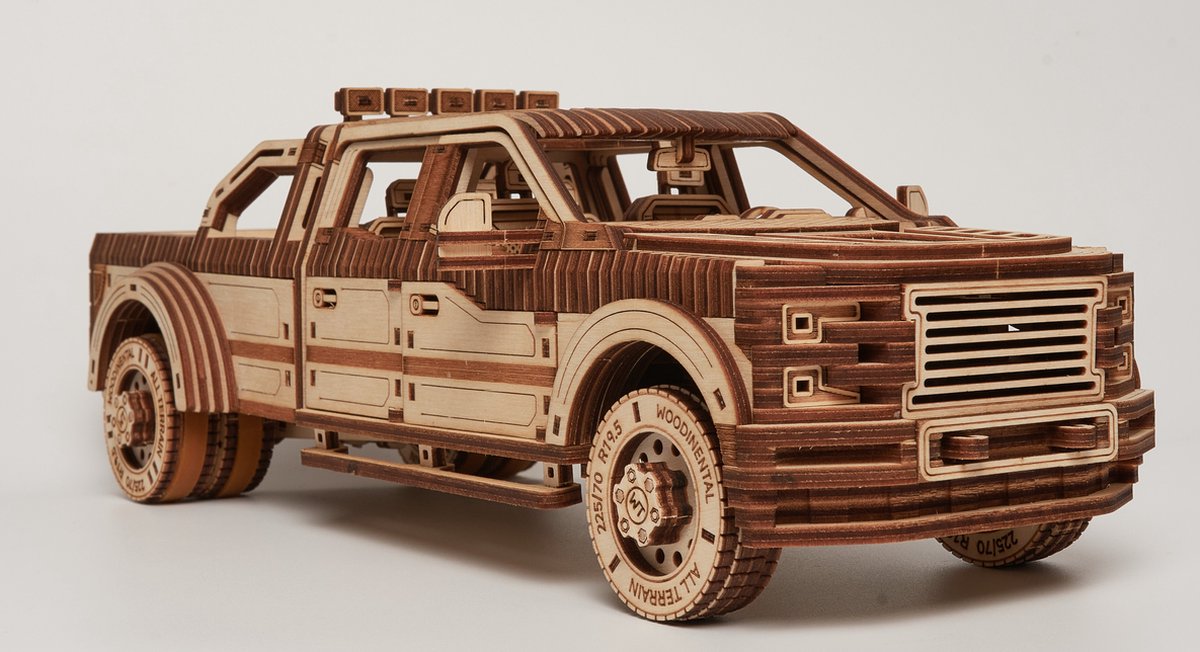 Wood Trick - Modelbouw 3D houten puzzel - Volwaardige pick up truck - Full size pick up truck (WDTK086) - 706 stuks - Geen lijm noch verf nodig