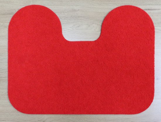 2x Tapis de toilette Budget - Tapis de toilette Lola rouge anti-dérapant 45x60