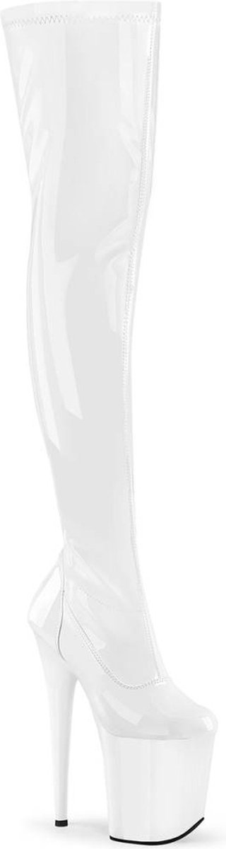 Pleaser - FLAMINGO-3000 Plateau Overknee Laarzen - US 7 - 37 Shoes - Wit