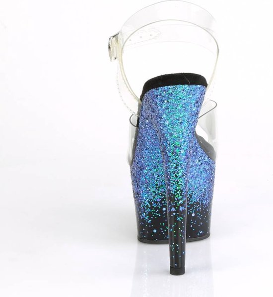 Pleaser Ankle Strap Sandal, Pole Dance Shoes -42 Shoes- ADORE-708SS US 12 Rose/ Zwart