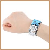 Free And Easy Paillettenarmband Little Miss Blauw 21 X 4 Cm