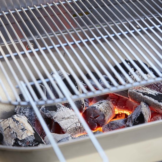 Grille barbecue Rectangle 43cm, double, grille de cuisson en métal inox