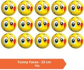 Bal - Voordeelverpakking - Funny Faces - 23 cm - 15 stuks