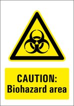 Biohazard area bord - kunststof 297 x 420 mm