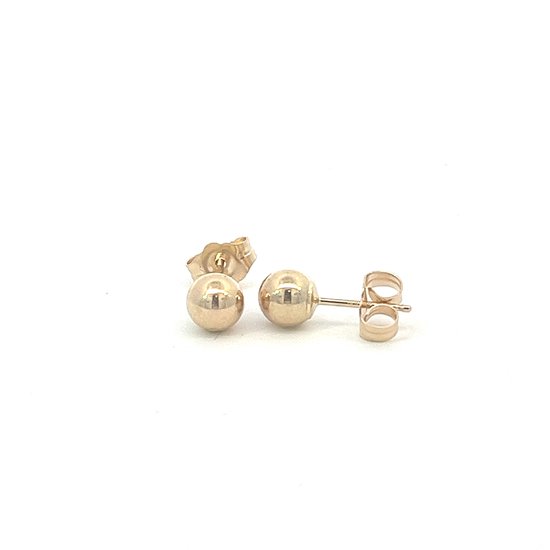 Silventi 9NBSAM-G230196 Clips d'oreilles Dorées Boule 5mm - Lisse - 14 Carats - Or