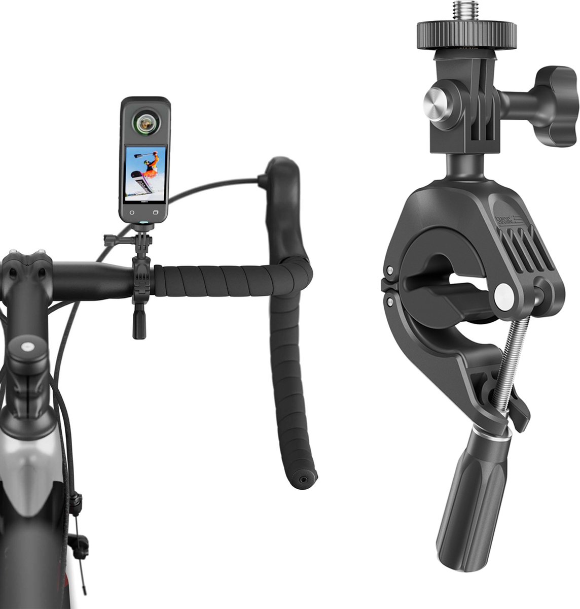 STARTRC Action Camera Bike houder Universeel - Motor - Scooter - Mountainbike - Ebike - Fietshouder - voor GoPro/OSMO Action/Insta360/OSMO Pocket - Zwart