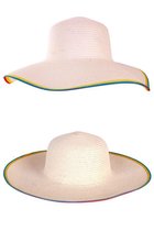 Chapeau - Blanc - Chapeau de plage - Avec visière colorée