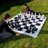 XL Schaakmat - Tuinschaak - Outdoor Schaakspel - met 32 Schaakfiguren - Reuzenschaak met Draagtas - Grote Tuinmat met Schaakbordpatroon - voor Kinderen vanaf 3 Jaar en Volwassenen