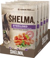 Nourriture pour chat Shelma - nourriture pour chat riche en saumon frais - 5 x 750g