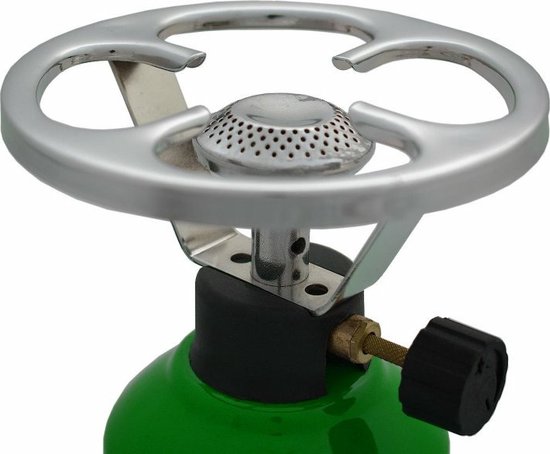 Camping kookstel - metaal - groen - incl. 2x gas navulling priktank - 190 gram van Camp — afbeelding 3