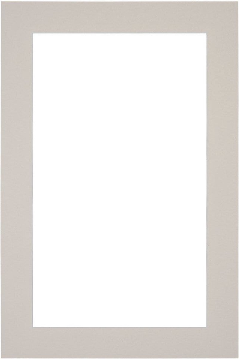 Passe-Partout Fotomaat 15x20 cm - Lijstmaat 20x30 cm - Grijs Graniet - Museumkarton - Fotolijst niet inbegrepen