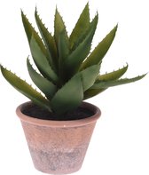 Cactus kunstplant in terracotta pot 33 cm - Cactaceae - Woondecoratie/accessoires - Kunstplanten - Nepplanten - Cactus planten in pot