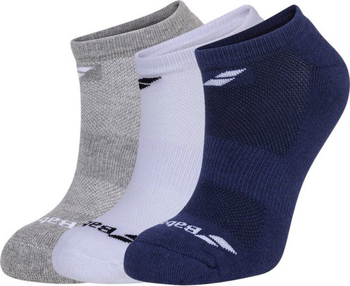 Babolat korte sportsokken - wit/grijs/blauw - maat 39/42