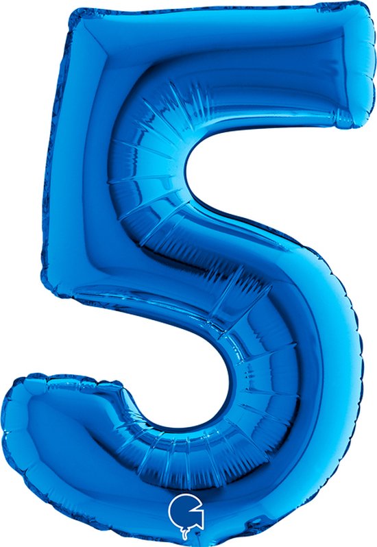 Folieballon - numbers - 14" - blue - nr5