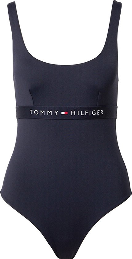 Tommy Hilfiger dames badpak logotaille blauw - M | bol.com