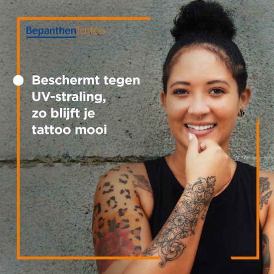 ​Bepanthen Tattoo Zonnecrème SPF 50+ | 50 ml | Beschermt en Hydrateert Getatoeëerde Huid | Behoudt Kleurintensiteit | Waterafstotend en Snel Intrekkend​