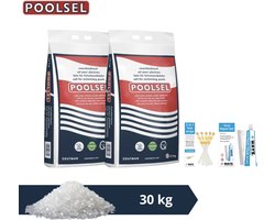 Poolsel zwembadzout - Geschikt voor zoutwatersysteem - 30 kg & WAYS Scrubborstel