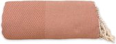 Lantara Grand Foulard Wafel - Peach Terracotta - 190x300cm - Sprei Bed - Grand foulard bank - Plaid - Oranje