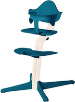 Chaise haute extensible Stokke NOMI - Vainqueur du test Chaises hautes Test - Basis chêne laqué blanc et chaise Ocean, support MINI Ocean