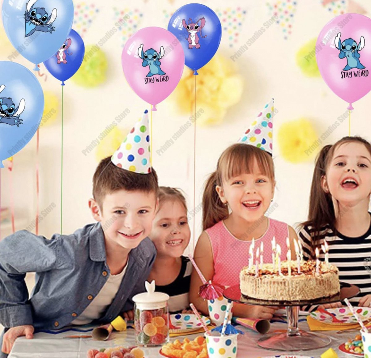 Stitch Joyeux anniversaire Ensemble de ballons en latex Balloons Party  Décoration Kit