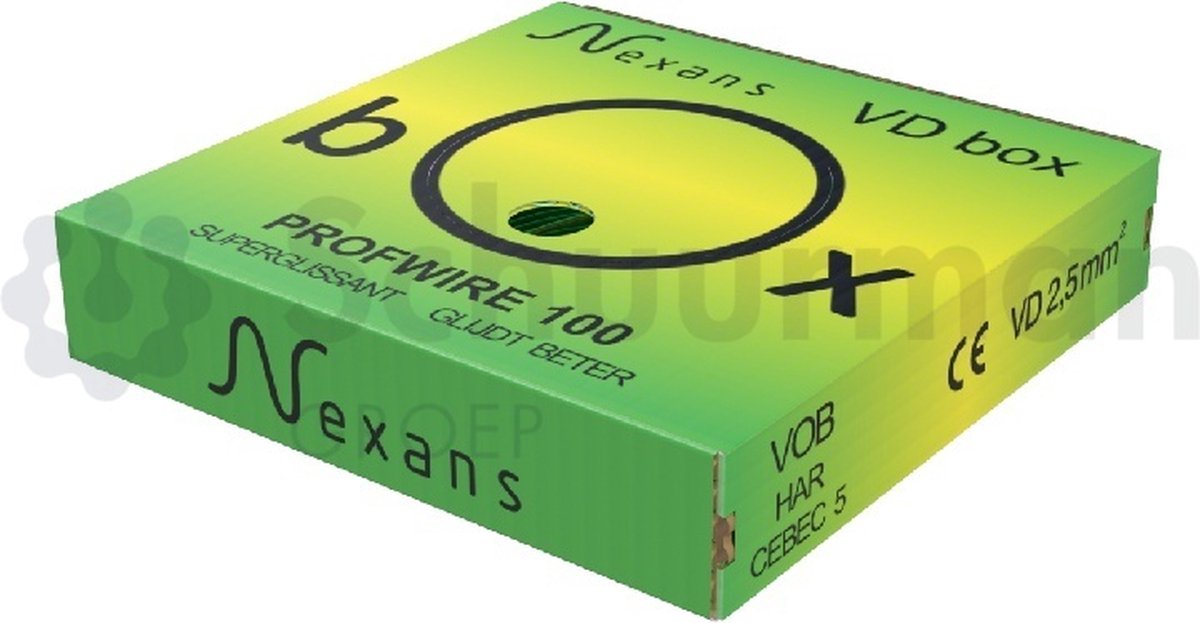 Nexans Profwire Vdbox Installatiedraad H07V-U ECA 2.5 GG RI100 100 MTR