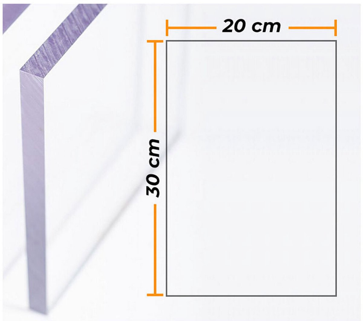 Plaat Compossar Transparant Polycarbonaat 4 mm 20 x 30 cm
