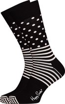 Happy Socks herensokken Stripe Dot - zwart met kleur -  Maat 36-40