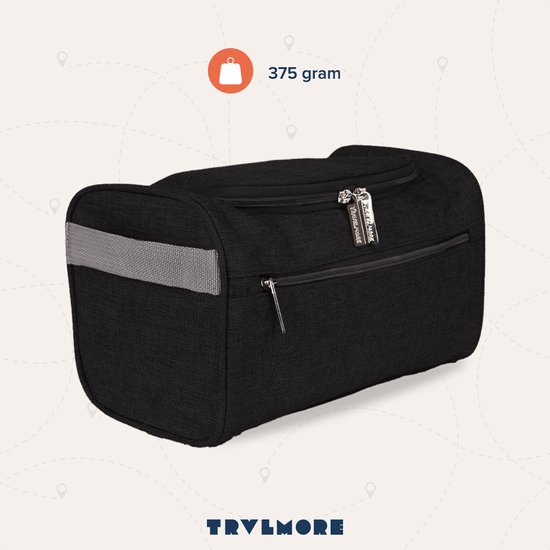TravelMore de toilette à suspendre avec crochet - Zwart