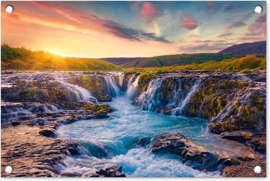 Gards Tuinposter Waterval in het Tropische Natuur - 120x80 cm