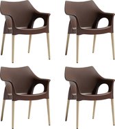 S•CAB OLA designstoel kantinestoel, vergaderstoel, bijzetstoel. Italiaans design voor binnen. Verkrijgbaar in bruin. 5 Jaar garantie!