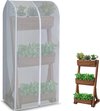 Verhoogde plantenbak 100 x 50 x 150 cm, PEVA-afdekking voor balkon, bloementrap, plantenbak, plantenbak voor terras, balkon en tuin, semi-transparant